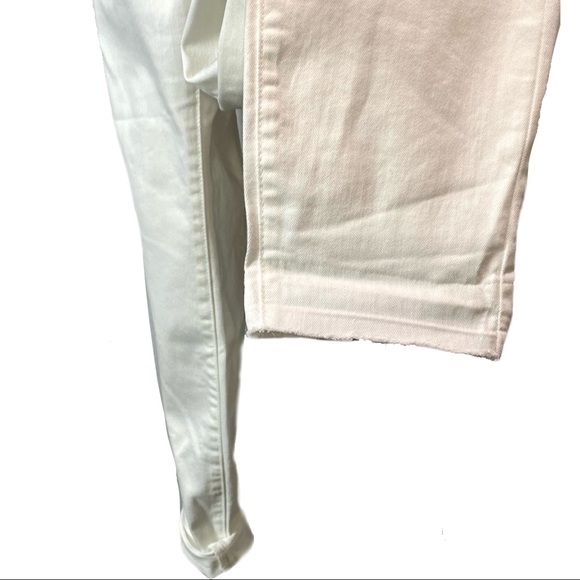 NWT Workshop White Raw Hem Cuffed Cropped Jeans - Picture 4 of 7